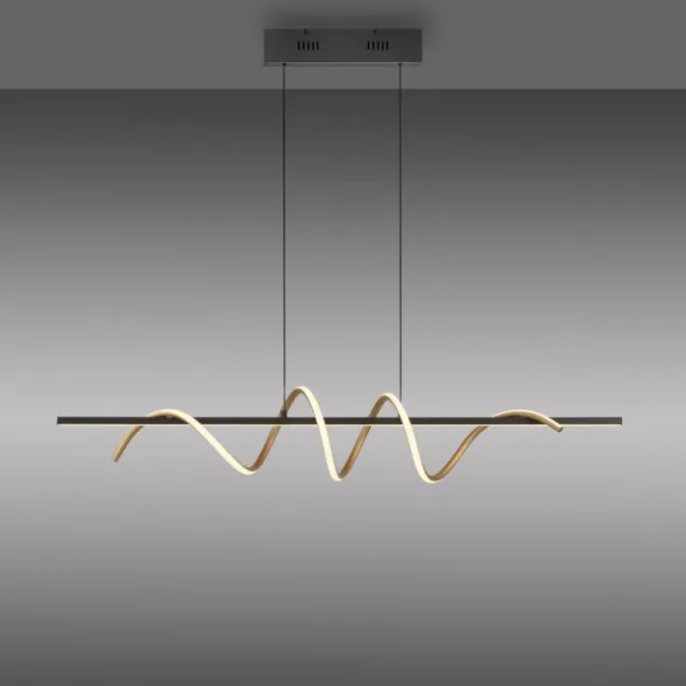 LED Pendelleuchte schwarz messing höhenverstellbar per Lift dimmbar