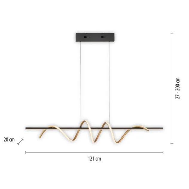 LED Pendelleuchte schwarz messing höhenverstellbar per Lift dimmbar
