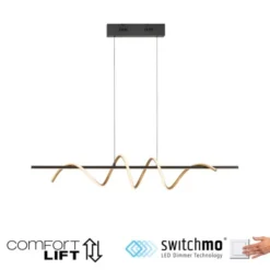 LED Pendelleuchte schwarz messing höhenverstellbar per Lift dimmbar