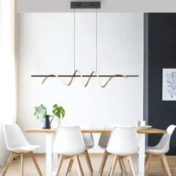 LED Pendelleuchte schwarz messing höhenverstellbar per Lift dimmbar