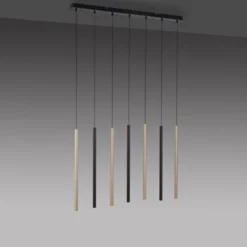 LED Pendelleuchte schwarz messing matt 7 flammig dimmbar Memoryfunktion