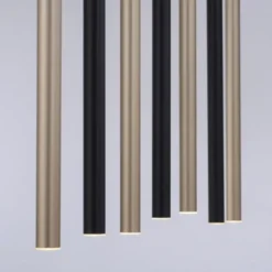 LED Pendelleuchte schwarz messing matt 7 flammig dimmbar Memoryfunktion