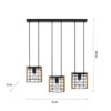 LED Pendelleuchte schwarz mit Holz Metall 3-flammig Esstischlampe