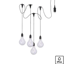 LED Pendelleuchte, schwarz, spritzwassergeschützt, modern