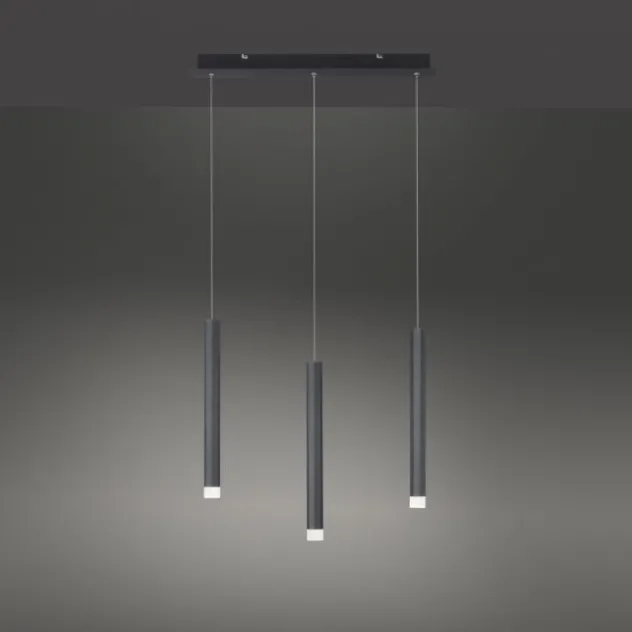 LED-Pendelleuchte, schwarz , warmweiß, Innenleuchte, 3-flammig