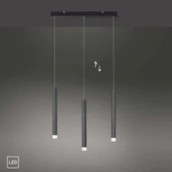LED-Pendelleuchte, schwarz , warmweiß, Innenleuchte, 3-flammig