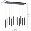 LED-Pendelleuchte, schwarz, warmweiß, IP20, Innenleuchte
