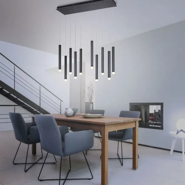 LED-Pendelleuchte, schwarz, warmweiß, IP20, Innenleuchte