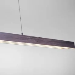 LED Pendelleuchte, sepiabraun, lineares Design, höhenverstellbar, modern