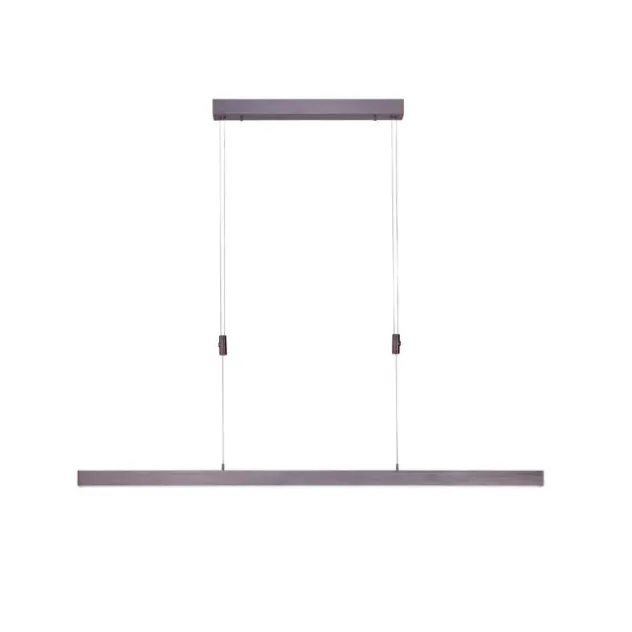 LED Pendelleuchte, sepiabraun, lineares Design, höhenverstellbar, modern