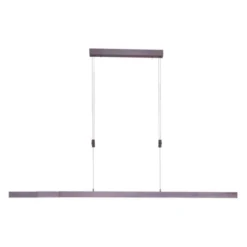 LED Pendelleuchte, sepiabraun, lineares Design, höhenverstellbar, modern