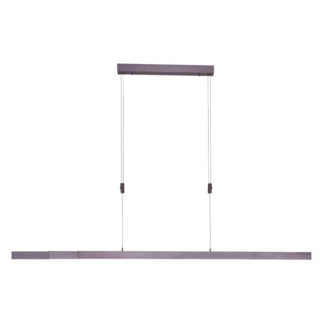 LED Pendelleuchte, sepiabraun, lineares Design, höhenverstellbar, modern
