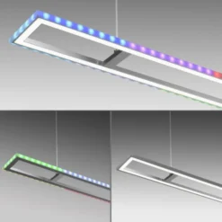LED Pendelleuchte silberfarbig dimmbar Rainbow RGB Memorfunktion Esszimmer