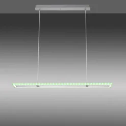 LED Pendelleuchte silberfarbig dimmbar Rainbow RGB Memorfunktion Esszimmer