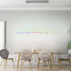 LED Pendelleuchte silberfarbig dimmbar Rainbow RGB Memorfunktion Esszimmer