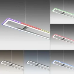 LED Pendelleuchte silberfarbig dimmbar Rainbow RGB Memorfunktion Esszimmer