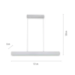 LED Pendelleuchte silber, Fernbedienung, Tuya App smarthome