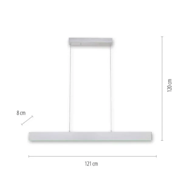 LED Pendelleuchte silber, Fernbedienung, Tuya App smarthome