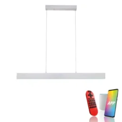 LED Pendelleuchte silber, Fernbedienung, Tuya App smarthome