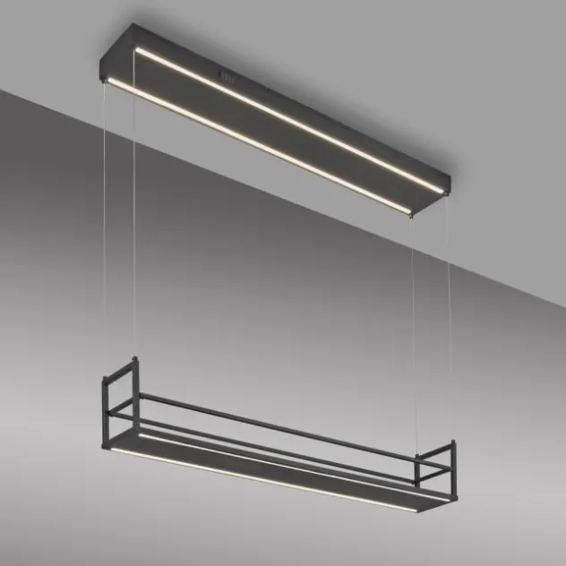 LED Pendelleuchte SONTURA, schwarz, Ablagefläche, Memoryfunktion