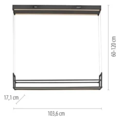 LED Pendelleuchte SONTURA, schwarz, Ablagefläche, Memoryfunktion