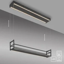 LED Pendelleuchte SONTURA, schwarz, Ablagefläche, Memoryfunktion