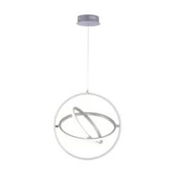 LED Pendelleuchte, stahlfarben, modernes Design, Stufendimmung, warmweiß