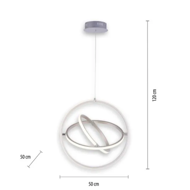 LED Pendelleuchte, stahlfarben, modernes Design, Stufendimmung, warmweiß