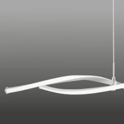 LED Pendelleuchte, stahlfarben, Wellen-Form, inkl. Dimmfunktion, modern