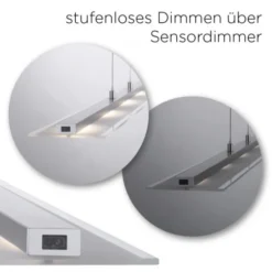 LED-Pendelleuchte, stahlfarben, höhenverstellbar, CCT-Steuerung, dimmbar