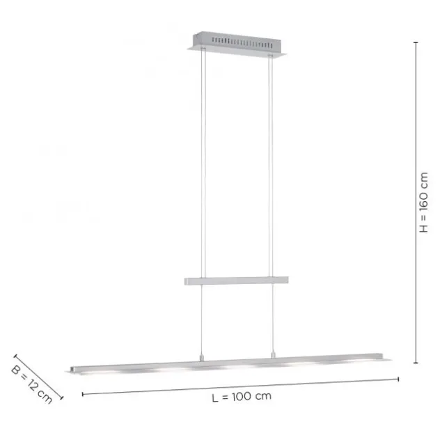 LED-Pendelleuchte, stahlfarben, höhenverstellbar, CCT-Steuerung, dimmbar