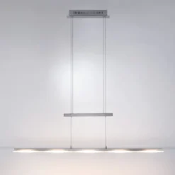 LED-Pendelleuchte, stahlfarben, höhenverstellbar, CCT-Steuerung, dimmbar