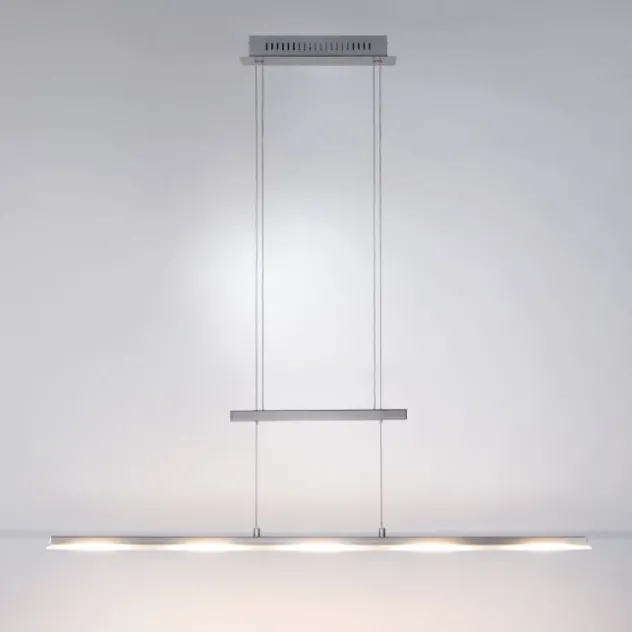 LED-Pendelleuchte, stahlfarben, höhenverstellbar, CCT-Steuerung, dimmbar