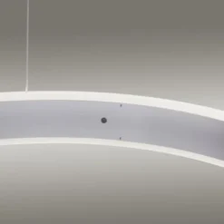 LED-Pendelleuchte, stahlfarben, kreisförmiger Leuchtkörper, dimmbar, modern