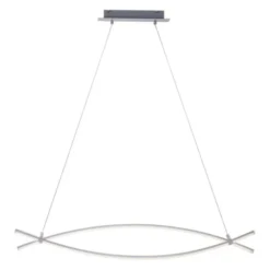 LED-Pendelleuchte, stahl, 2 geschwungene Leuchtarme, warmweiß, modern