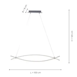 LED-Pendelleuchte, stahl, 2 geschwungene Leuchtarme, warmweiß, modern