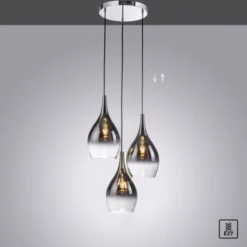 LED Pendelleuchte tropfenförmig verchromt edles Design 3 flammig Esszimmer