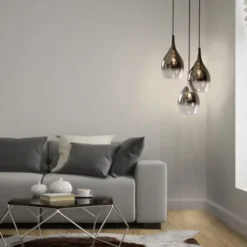 LED Pendelleuchte tropfenförmig verchromt edles Design 3 flammig Esszimmer