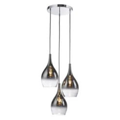 LED Pendelleuchte tropfenförmig verchromt edles Design 3 flammig Esszimmer