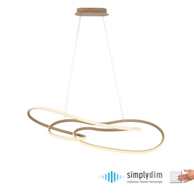 LED Pendelleuchte TWIST, sand, mit vorhandenem Schalter dimmbar, höhenverstellbar