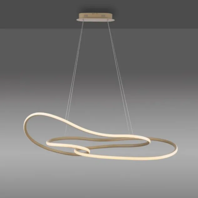 LED Pendelleuchte TWIST, sand, mit vorhandenem Schalter dimmbar, höhenverstellbar