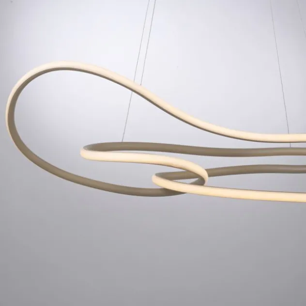 LED Pendelleuchte TWIST, sand, mit vorhandenem Schalter dimmbar, höhenverstellbar