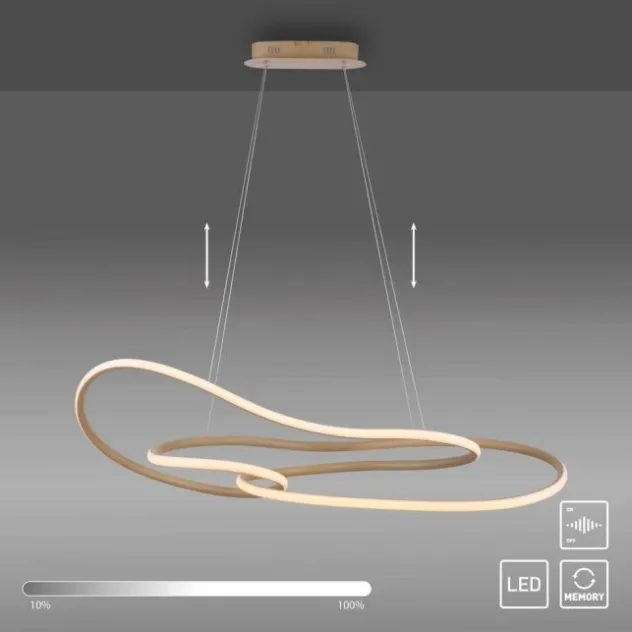LED Pendelleuchte TWIST, sand, mit vorhandenem Schalter dimmbar, höhenverstellbar