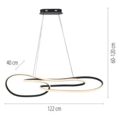 LED Pendelleuchte TWIST, schwarz, höhenverstellbar, dimmbar, Memoryfunktion