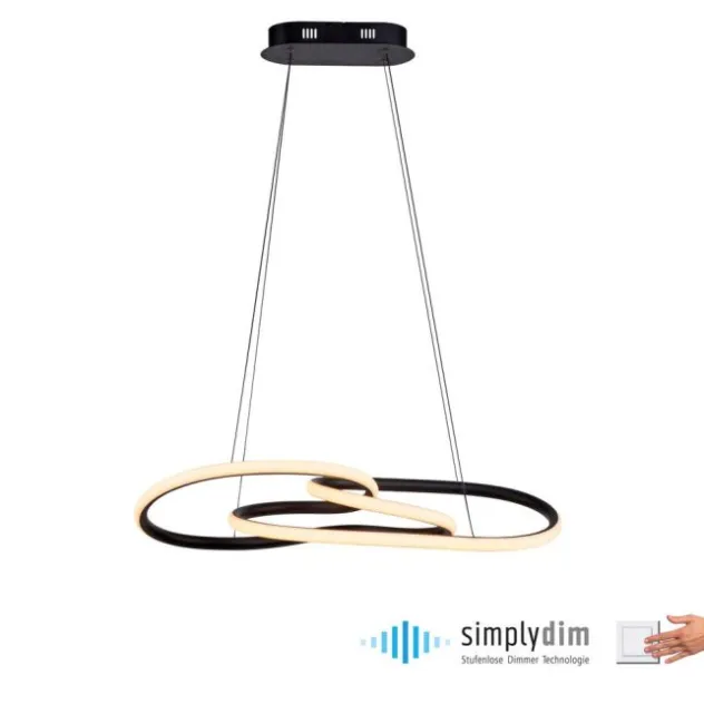 LED Pendelleuchte TWIST, schwarz, höhenverstellbar, Memoryfunktion