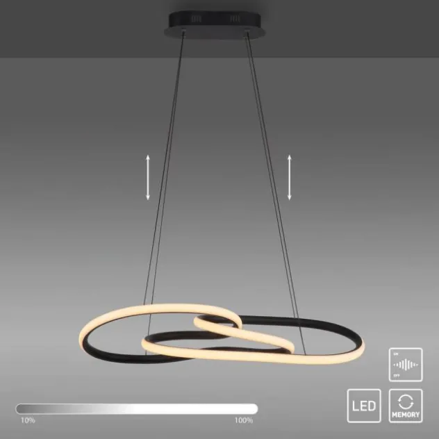 LED Pendelleuchte TWIST, schwarz, höhenverstellbar, Memoryfunktion