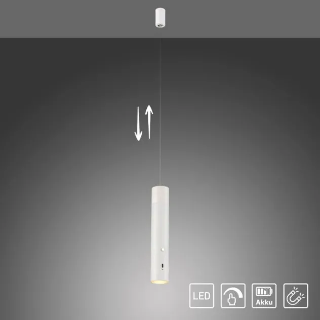 LED Pendelleuchte weiß höhenverstellbar magnetischer Kopf Akku