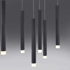 LED-Pendelleuchte, Wohnzimmer, schwarz, Innenleuchte, 10-flammig