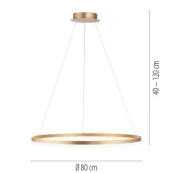 LED Pendelleuchte 80x80 messing farbig rund dimmbar Memoryfunktion modern