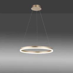 LED Pendelleuchte 60x60 messing farbig rund dimmbar Memoryfunktion modern